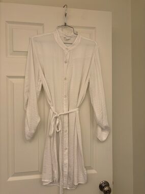 Summersalt White Button-Front cover up with Tie Waist